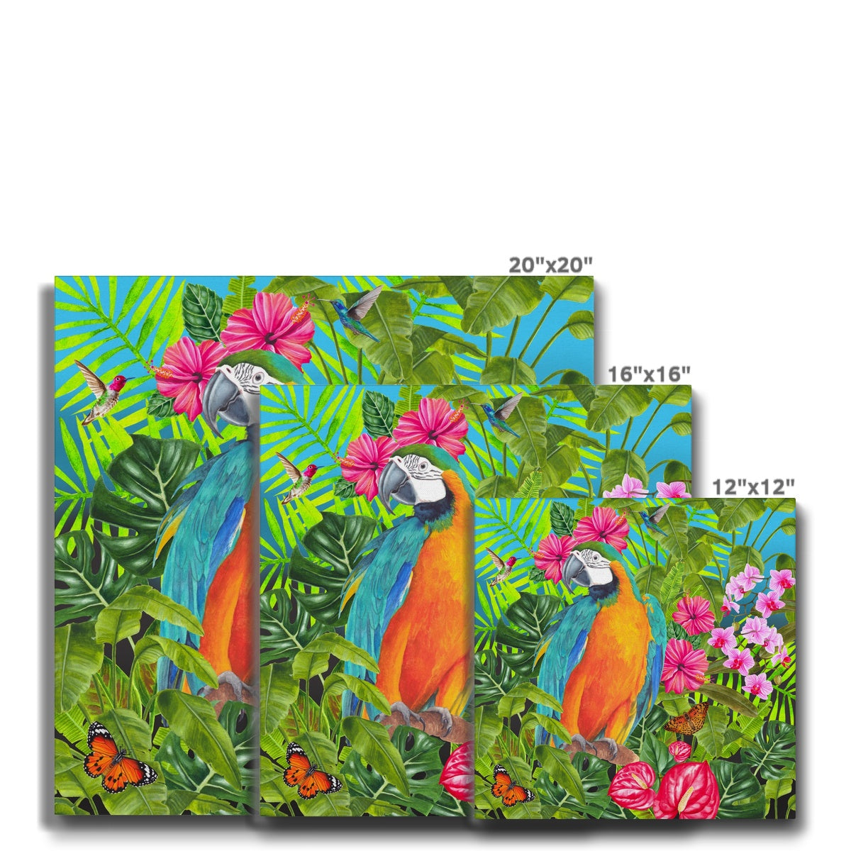 Tropical Dreams Floral Bird Art Canvas Print