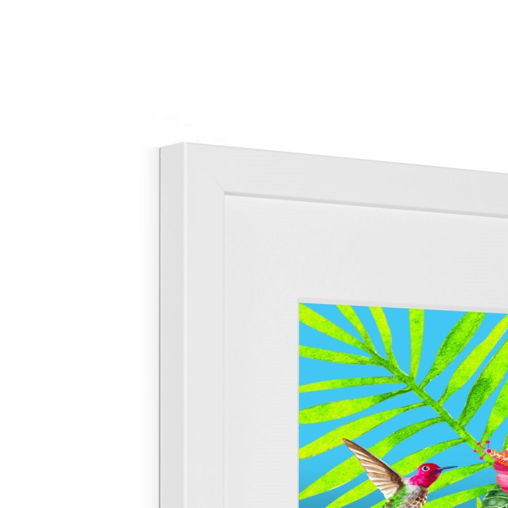 Tropical Dreams Floral Bird Art Framed & Mounted Print
