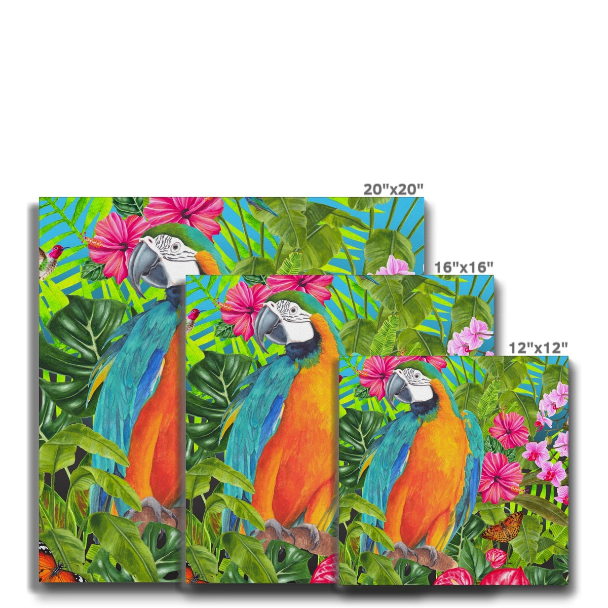Tropical Dreams Floral Bird Art Canvas Print