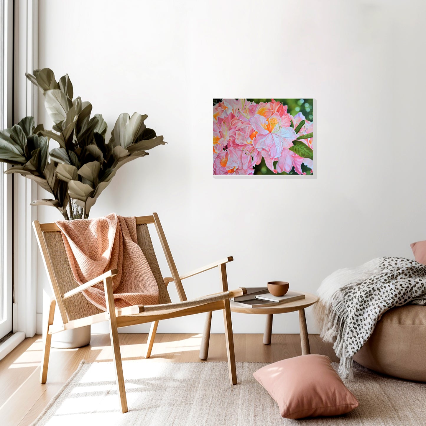 Rhododendrons Original Oil on Canvas Floral Art Painting
