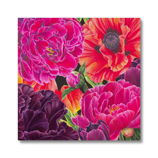 Springtime Passion Bold Floral Fine Art Canvas Print