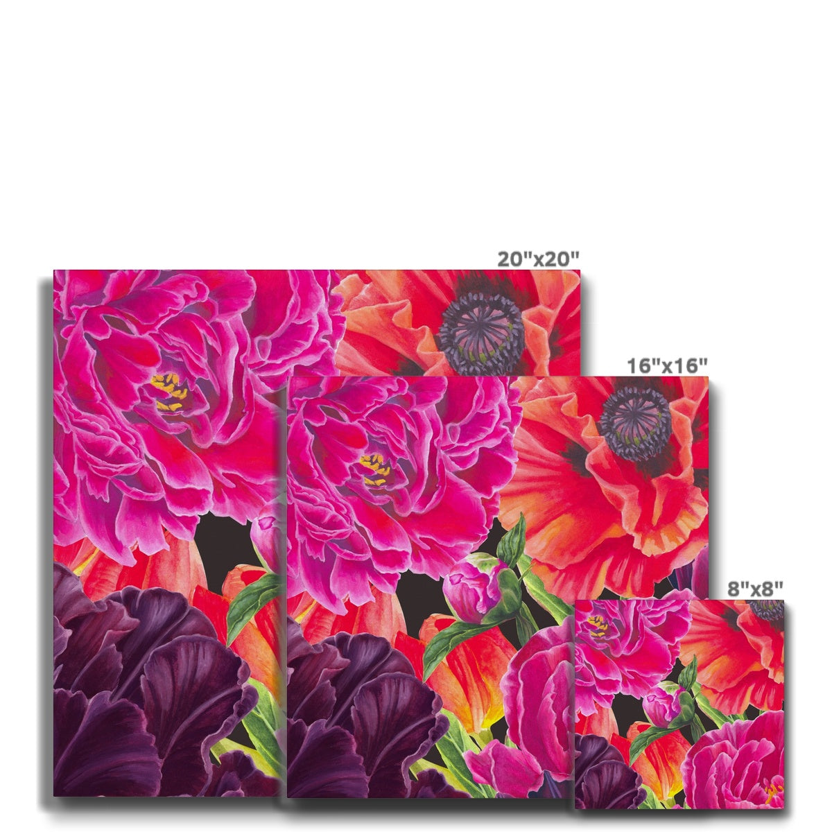 Springtime Passion Bold Floral Eco Canvas Print