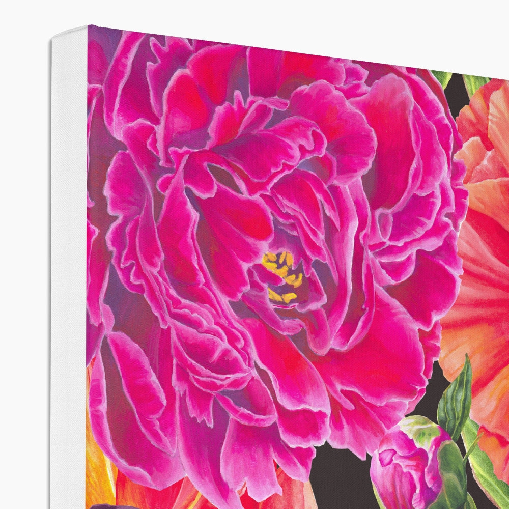 Springtime Passion Bold Floral Eco Canvas Print
