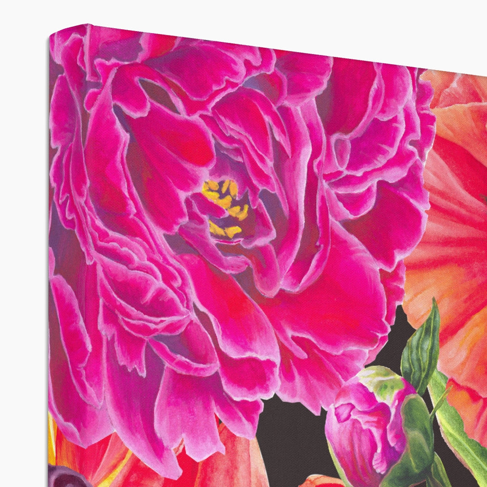 Springtime Passion Bold Floral Eco Canvas Print