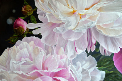 Fleeting Moment Original Oil on Canvas Peonies Painting