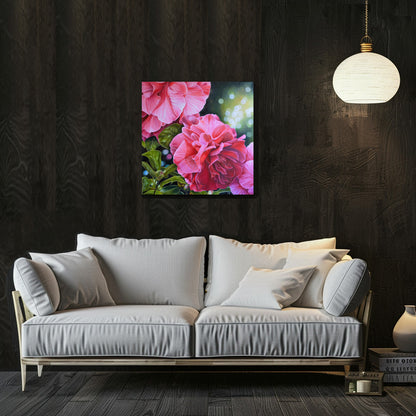 Anticipation Camellia Floral Oil Painting
