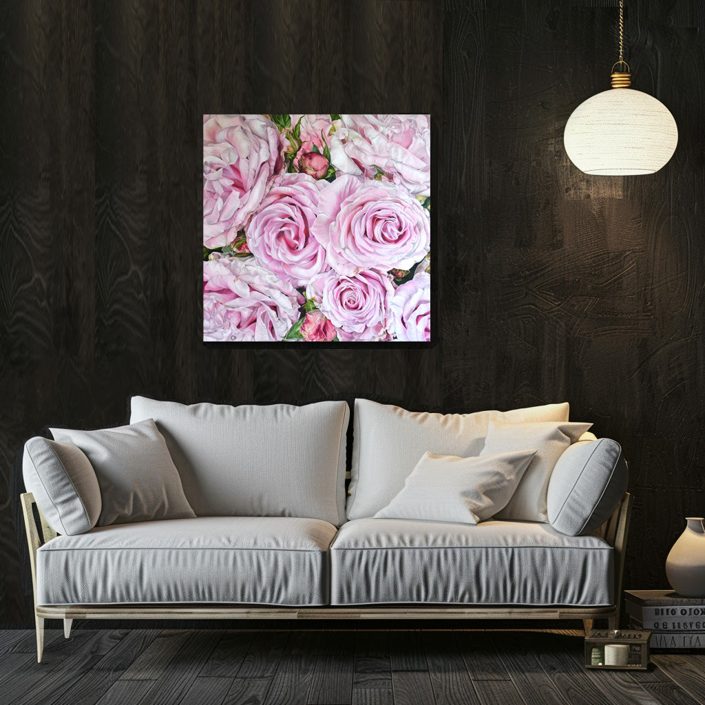 Pink Rose Adagio Original Rose Oil Painting on Linen