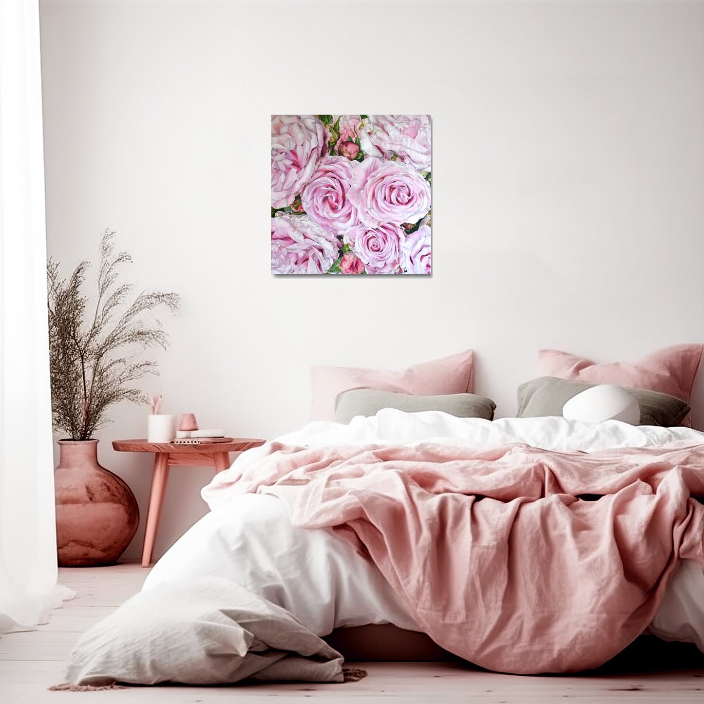 Pink Rose Adagio Original Rose Oil Painting on Linen