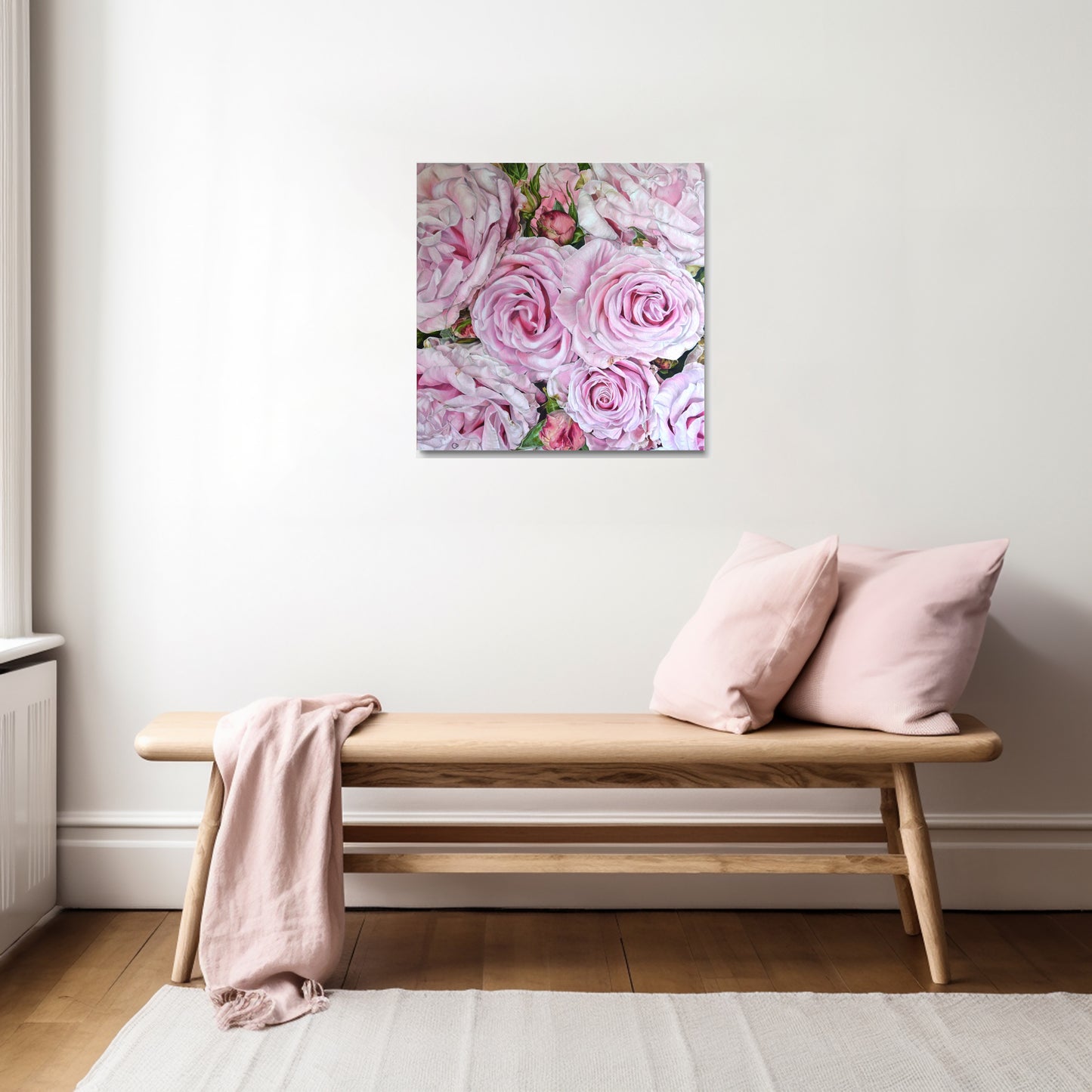 Pink Rose Adagio Original Rose Oil Painting on Linen